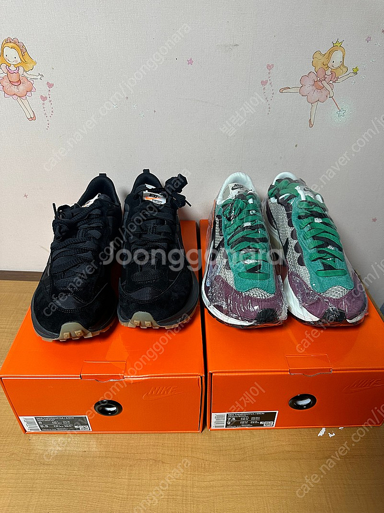 나이키 사카이 베이퍼와플 버건디(255) / 블랙앤검(260) 미사용 신품 판매합니다.--0