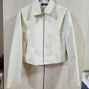 [어반드레스] Basic Cropped Leather Jacket IVORY 베이직 크롭 레더 자켓 아이보리