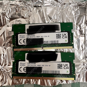 노트북용 램 DDR5 8G 38400(4800mhz) 2장 팝니다.