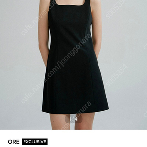 O​re 오어 Minimal Square-Neck Dress_Black 1사이즈