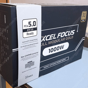 신품급 에너지옵티머스 EXCEL FOCUS 1000W 풀모듈러 ATX 3.0 파워서플라이 판매합니다.