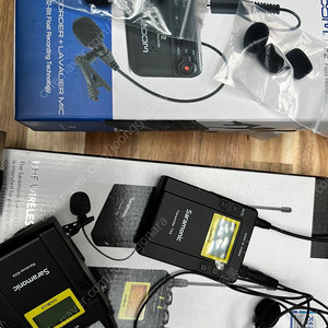 타스캠 tascam dr-10L, 줌 f2 1개, 젠하이져 ME2, 사라모닉(saramonic) uwmic9