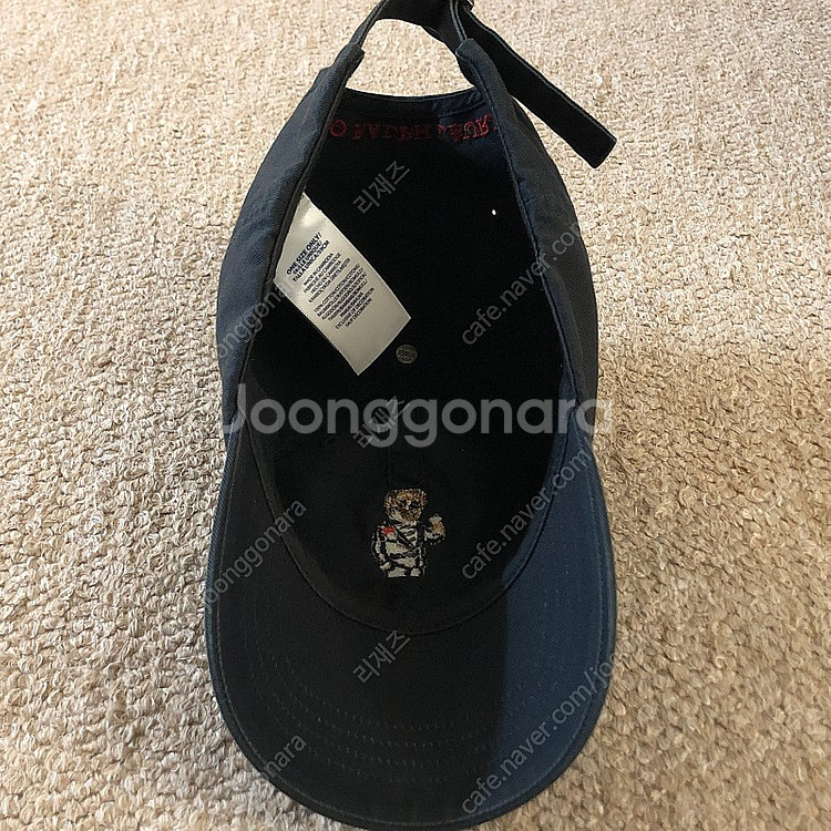 폴로 곰돌이자수 모자 블랙--3
