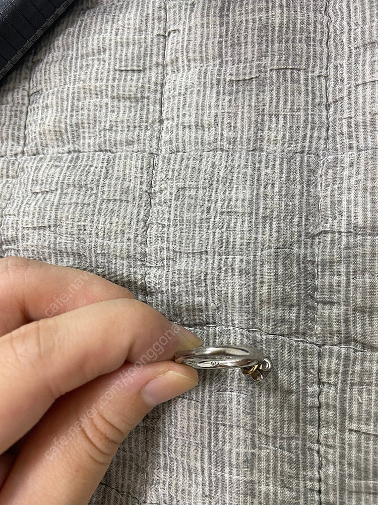 판도라 단종 토파즈 핑크웨딩 리마인더 콤비 반지--2