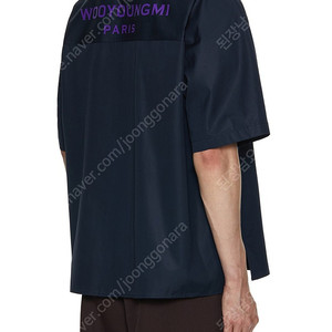 [새상품] 23SS 우영미 네이비 코튼 백로고 숏 슬리브 셔츠