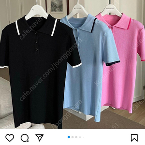 미니모어 장미니 골프셔츠 테니스셔츠 M (블랙,핑크) 각 25000원