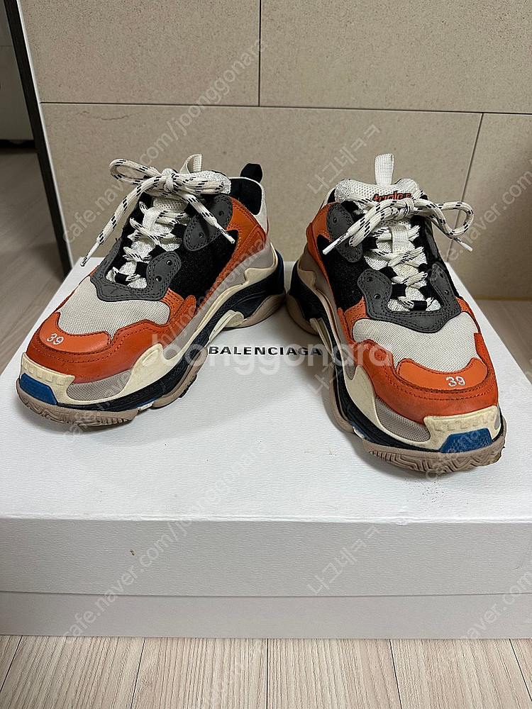 발렌시아가 트리플s 오렌지 블루 39size--1