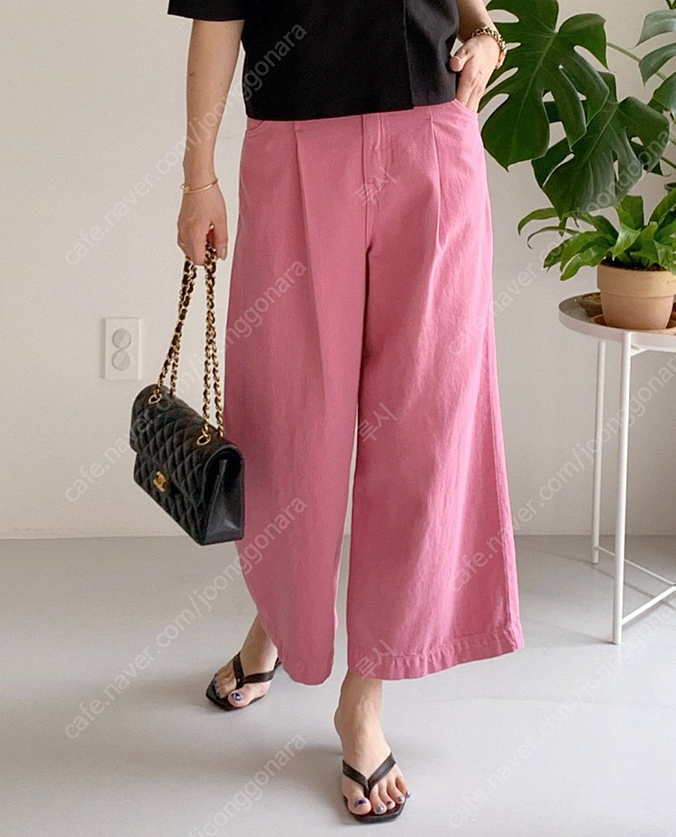 애프터글로우 골지카라원피스 444-1 주름와이드팬츠 다잉핑크 m사이즈 이미지