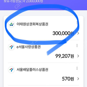 판매] 이태원상권회복상품권 30만원 서울사랑 서울페이