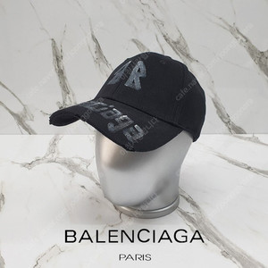 발렌시아가 BALENCIAGA 빈티지 BB 로고 볼캡 블랙