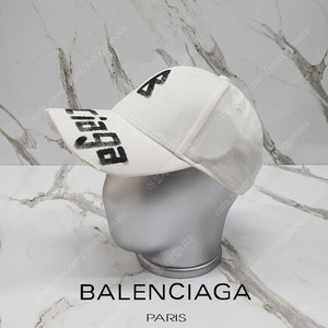 발렌시아가 BALENCIAGA 빈티지 BB 로고 볼캡 화이트