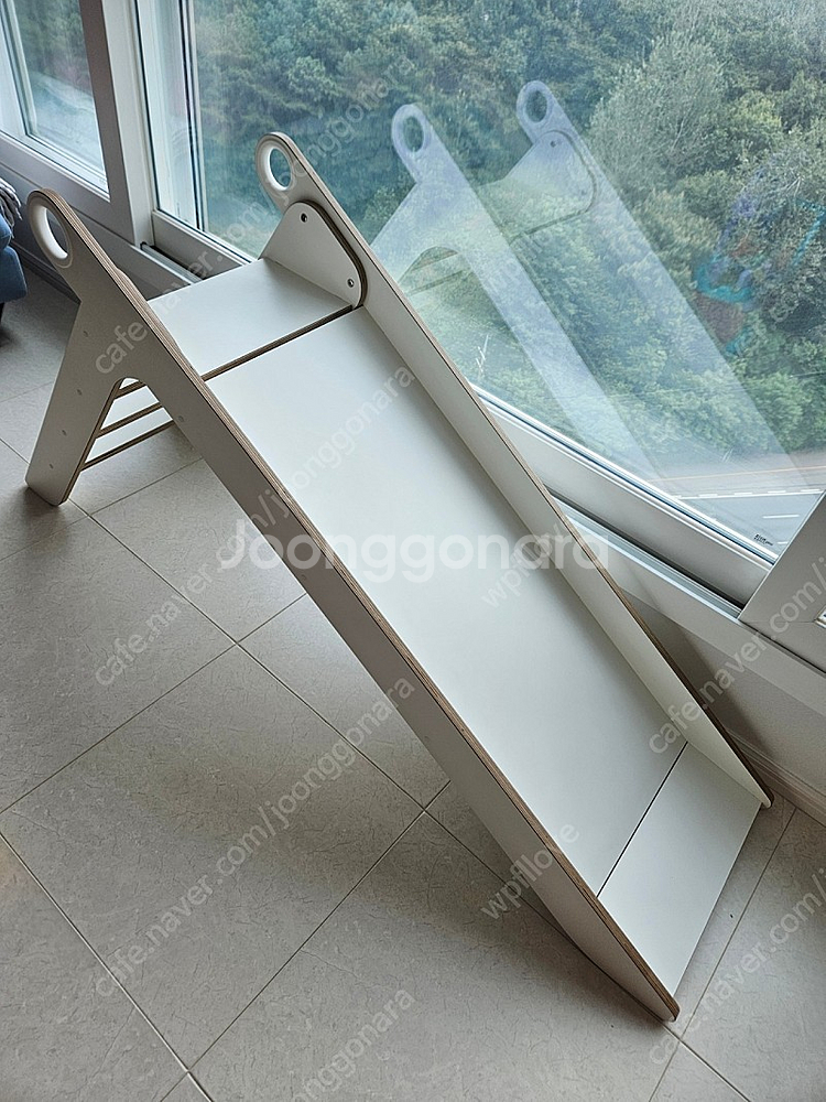 란미끄럼틀 원목 올화이트 상태좋음--0