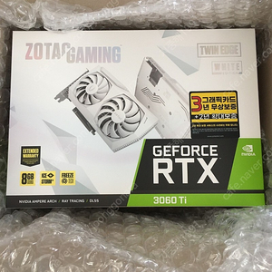 [미개봉] 조텍 GAMING 지포스 RTX 3060 Ti Twin Edge D6X 8GB White