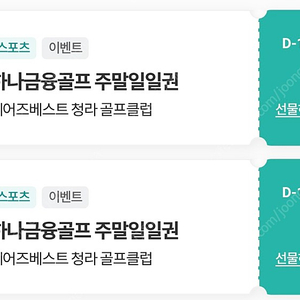 하나은행 KLPGA투어 챔피언십 주말권 2매
