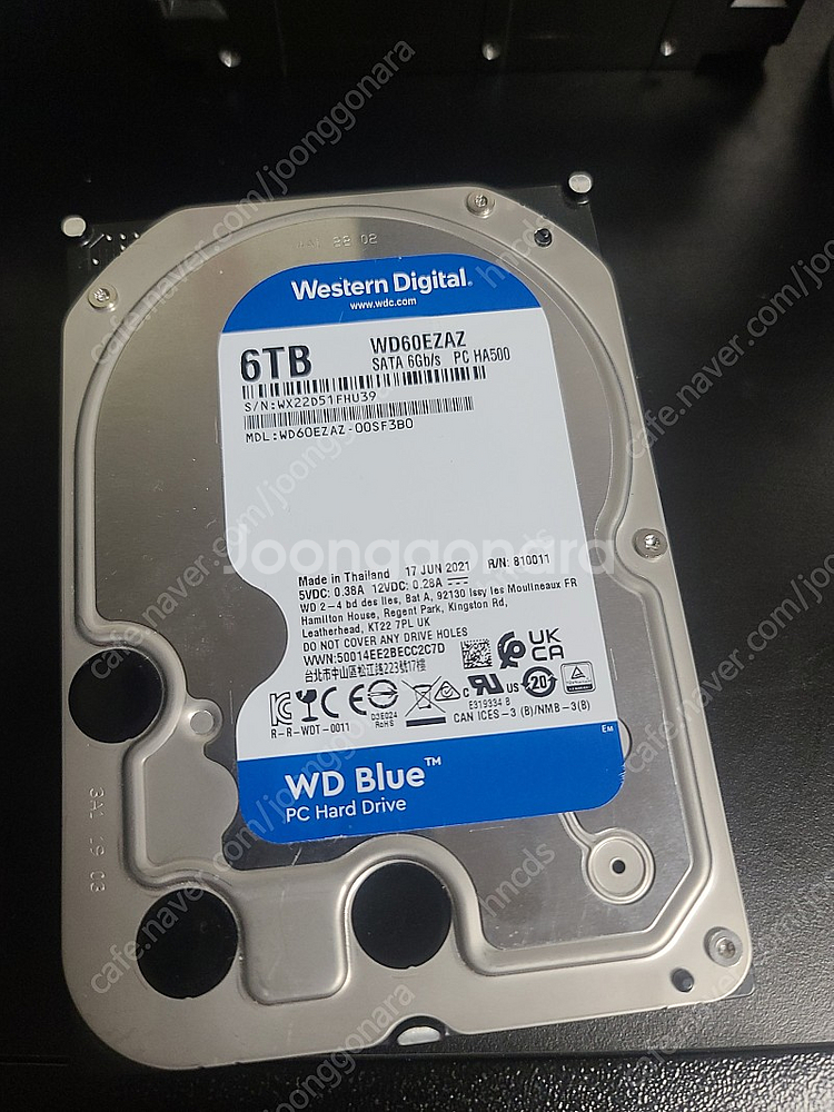 WD 6TB Blue WD60EZAZ HDD | CPU/메인보드 | 중고나라