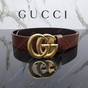 구찌 GUCCI GG 마몬트 시마 벨트 골드버클 / 브라운가죽