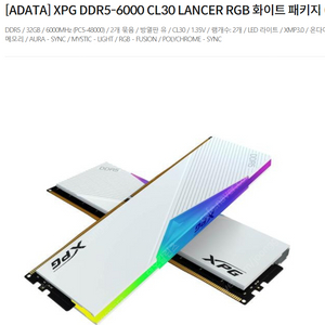 XPG DDR5-6000 CL30 LANCER 메모리 판매중