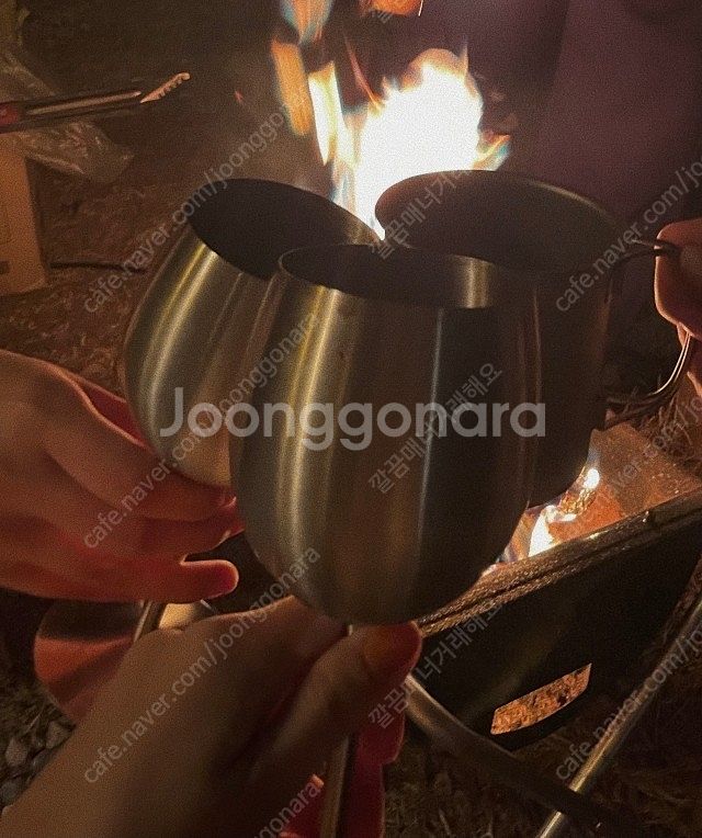 스텐레스 와인잔 2개 캠핑용품--0
