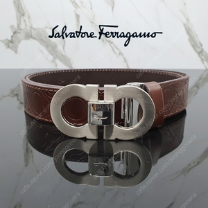 페라가모 FERRAGAMO 벨트 실버버클 / 브라운가죽