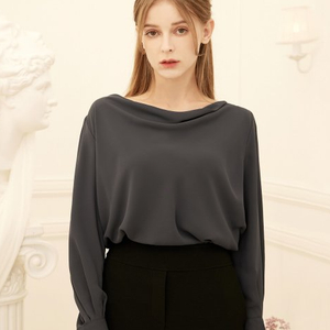 그레이스유 Clio Drape Blouse (Charcoal) 블라우스