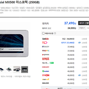 [판매중] 마이크론 Crucial SSD 250g 1.8만