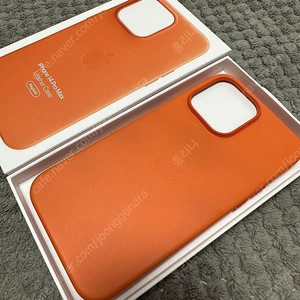 아이폰 14 프로 맥스 정품 가죽 케이스 오렌지 pro max leather case
