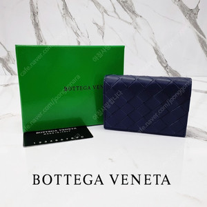 보테가베네타 BOTTEGA VENETA 인트레치아토 명함지갑 네이비