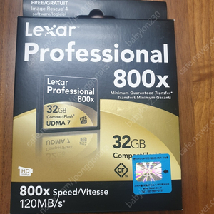 렉사 메모리 Lexar Professional 800X 32GB UDMA 7(미개봉) 판매합니다.