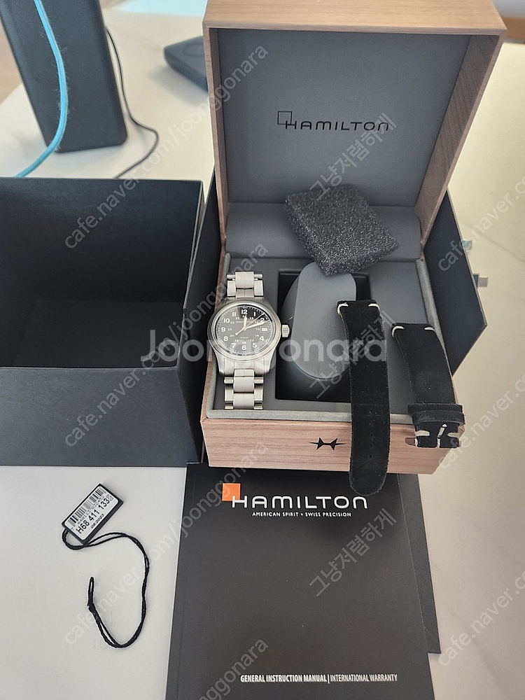 해밀턴 카키필드 쿼츠 38mm h68411133 팔아요--0