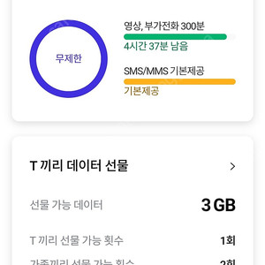 SK데이터 1기가 팝니다