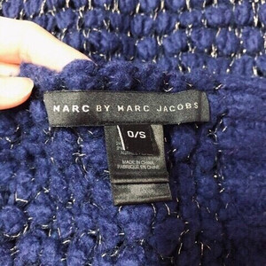 Marc Jacobs 마크제이콥스 머플러 스카프 블루 금사 뜨개 목도리
