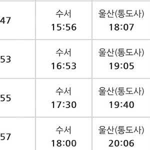 srt 9월 27일 수요일 수서-울산 저녁 18:37 기차 ️ srt 수서-울산 오후 3시 이후 기차로 교환 또는 삽니다(ktx는 오후 4시 이후)