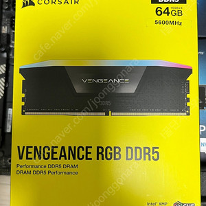 CORSAIR DDR5 PC5-44800 CL36 VENGEANCE RGB BLACK 패키지64GB(16Gx4)판매 합니다