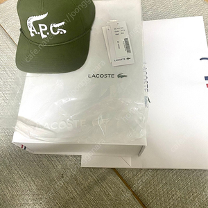 라코스테 x apc a.p.c 아페쎄 콜라보 스냅백 모자