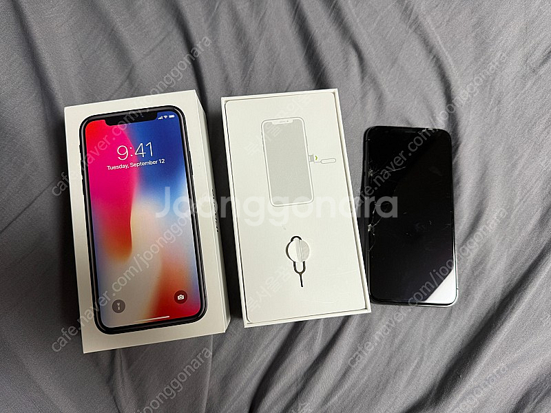 아이폰 X 64GB 배터리 100% (액정 유리파손, ...--0