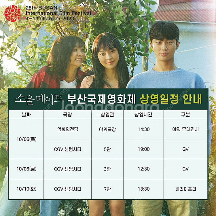 부국제 부산국제영화제 교환 및 소울메이트 GV 양도 구...--0