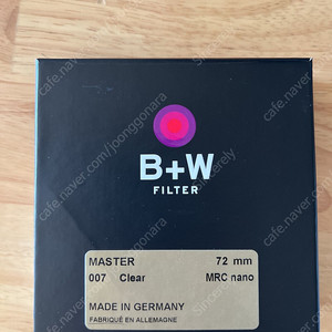 [슈나이더] B+W MASTER nano MRC 007 Clear 72mm 새제품 판매합니다.