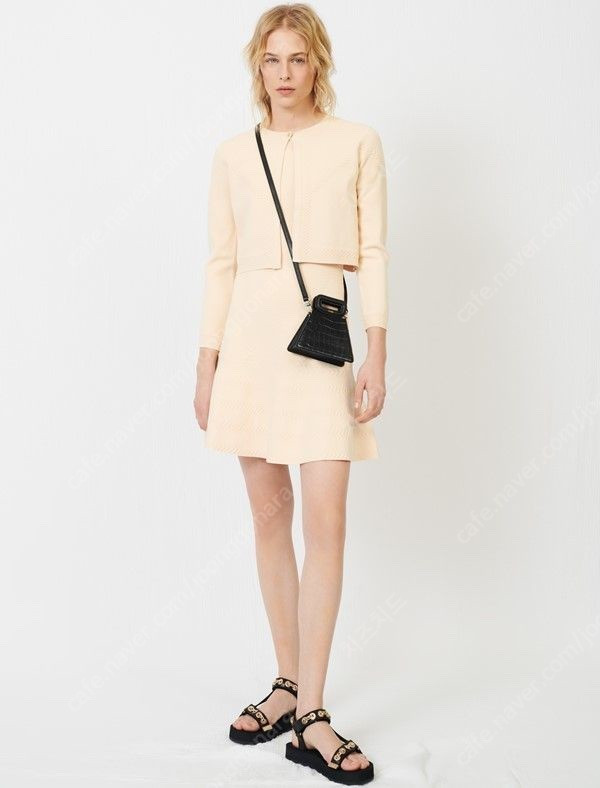 마쥬 룰러니 니트 드레스 34 새상품(RULANY Fine knit jacquard dress)--3