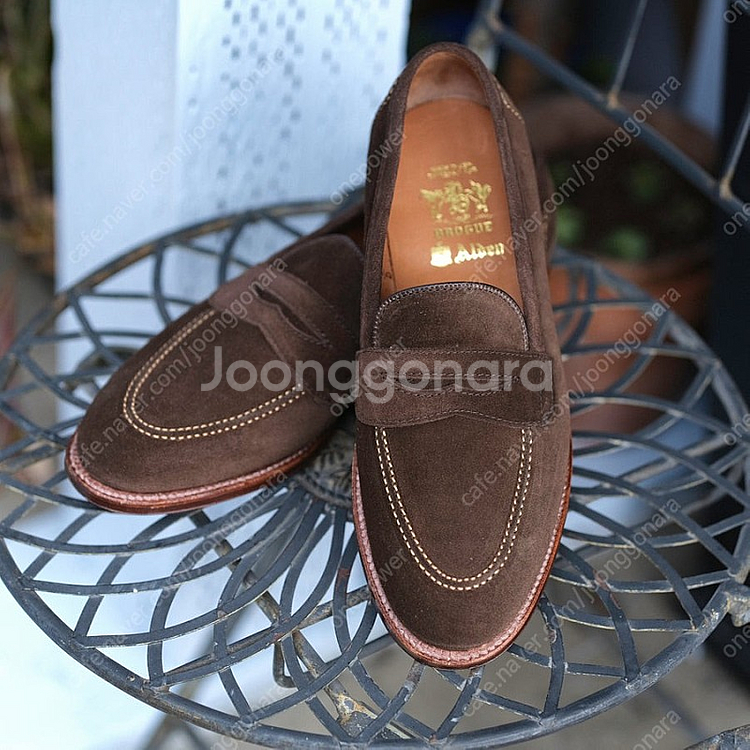 (신품) 알든 D1234F humus스웨이드 페니로퍼 9e(9d) + 정품슈트리--0