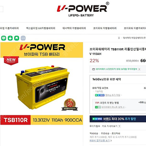 인산철배터리 브이파워 TSB110R