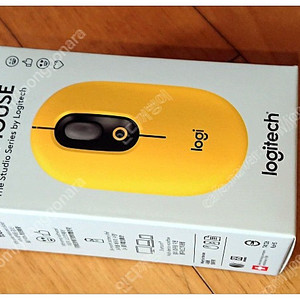 [미개봉 새제품] 로지텍코리아 정품 POP 무선 마우스(노랑_블라스트) => 택포 3만원