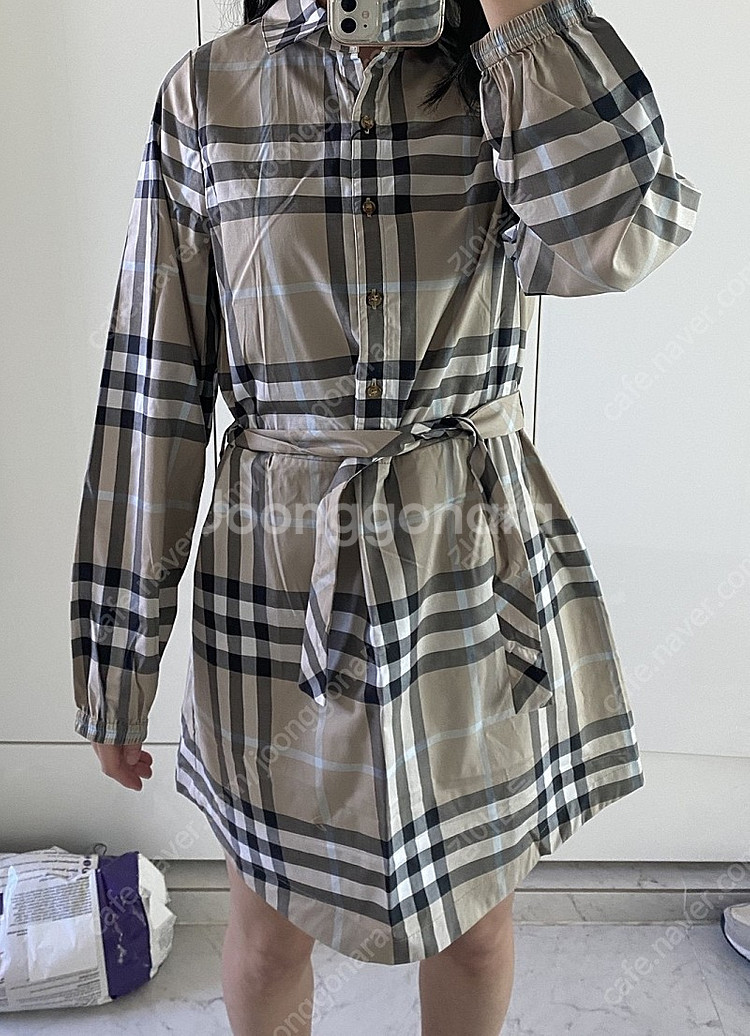 새상품 버버리 셔츠 원피스 버버리키즈 14y 55사이즈--1