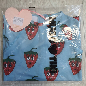 휴고러브스티키 블루딸기 래쉬가드 4T(새상품)