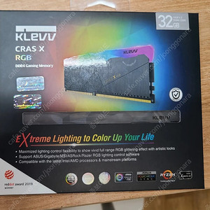 KLEVV DDR4 3200 CL16 CRAS X RGB 패키지 서린 (32GB(16Gx2)) 미개봉 팝니다