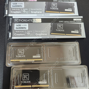 노트북용 메모리 팀그룹 T-CREATE DDR5-5600 16gb * 2개 일괄 (10layers 기판, 방열판 있는 제품)