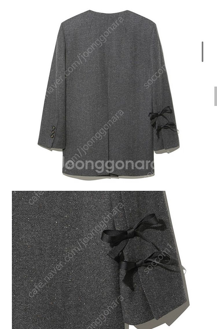 럭키슈에뜨 한소희착용 헤링본코트--3