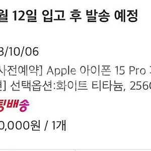 아이폰15 Pro 화이트티타늄 256GB (1차 출고)