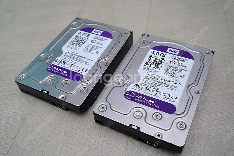 WD 퍼플 4TB WD40PURX 고장 하드 2개--0
