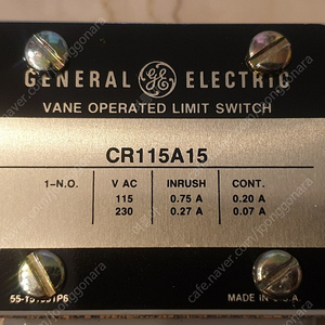 General Electric Vane Operated Limit Switch NEW CR115A15 (미사용)