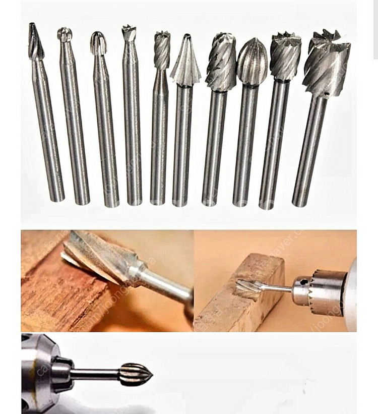 드레멜 10종세트 HSS 티타늄 로터리 커터 나무 조각 우드용--1